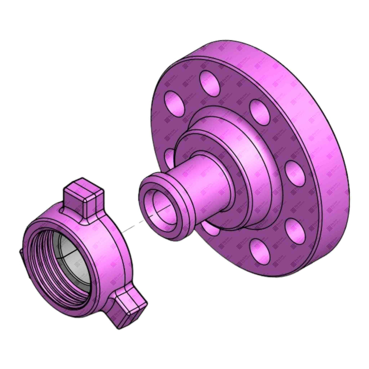 Flange Adapter, 3" 1500# RTJ x 2" 602 M, 3705 psi, Sour Service