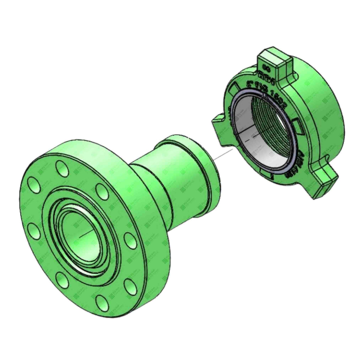 Flange Adapter, 4-1/16" 10M x 4" 1502 M, 10000 psi, Sour Service