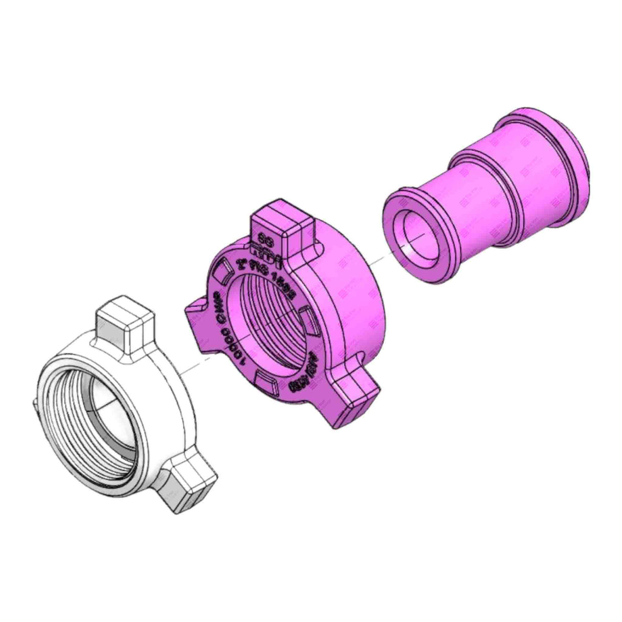 Crossover Union, 2" 1502 M x 2" 607 M, 6000 psi, Sour Service